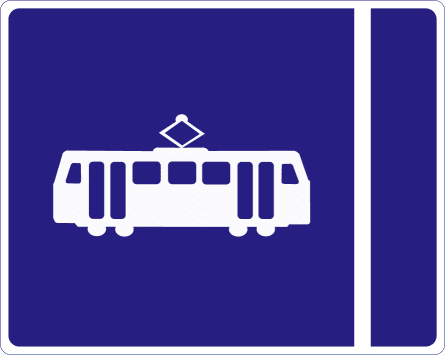 Tram lane on the left