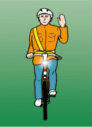 Cyclist signalling straight on