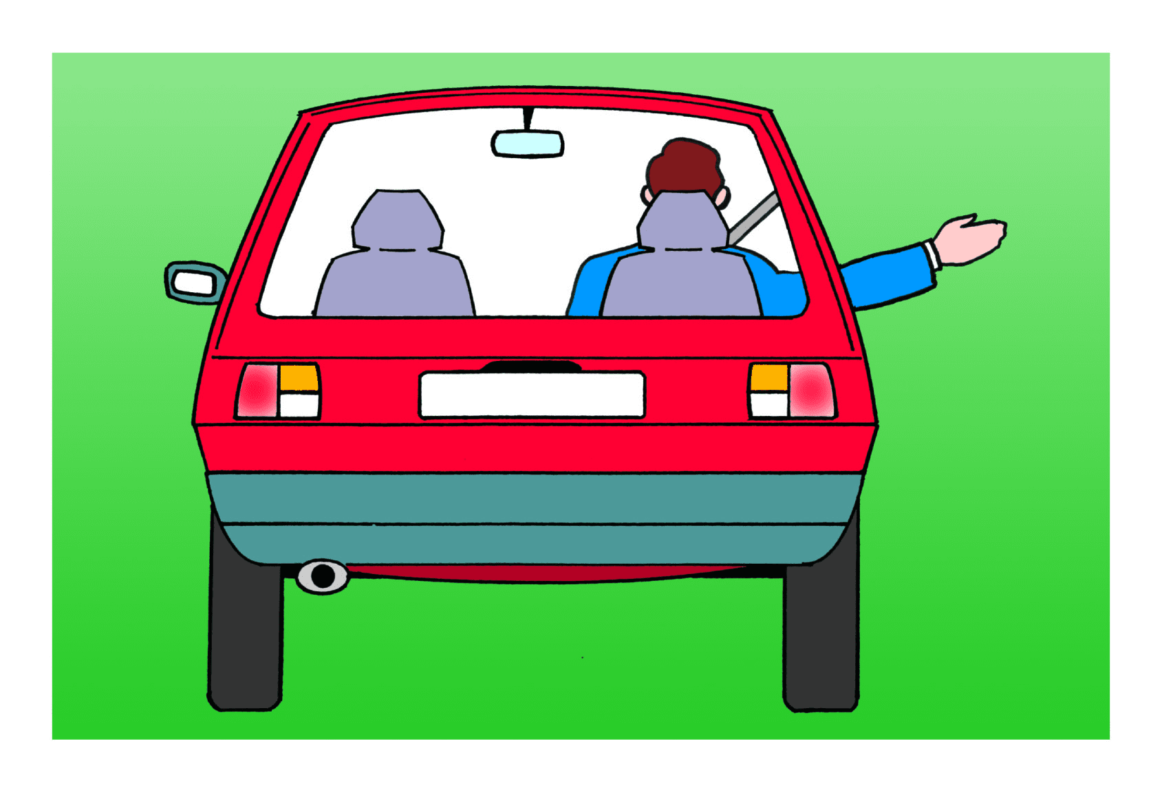 Driver signalling to move out or turn right