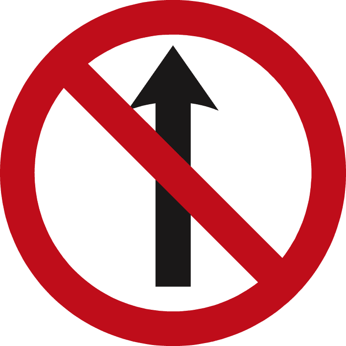 No entry ahead