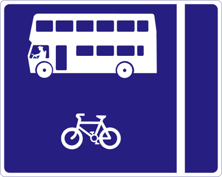 With-flow bus and cycle lane on the left