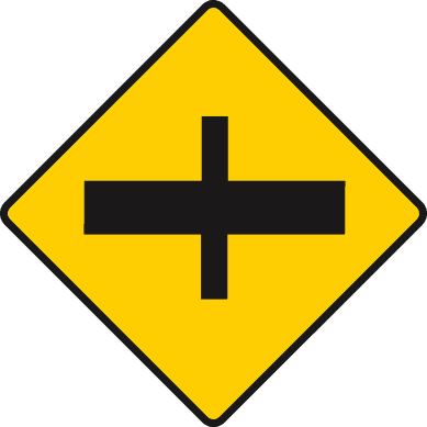 Crossroads with a major road