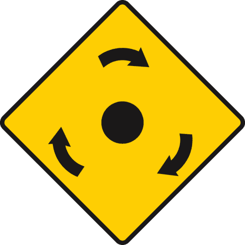 Mini roundabout ahead