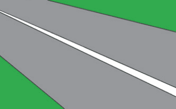 Keep left of the white line
