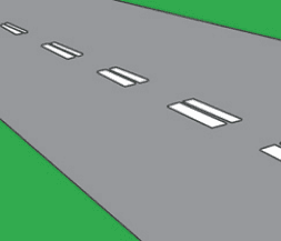 Continuous white lines ahead