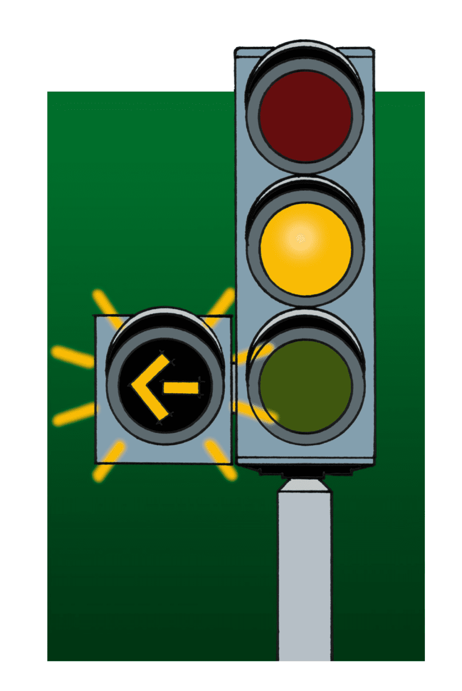 Flashing amber arrow